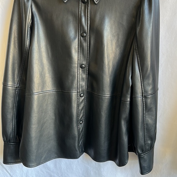 Marc New York black vegan leather super soft shirt jacket, size M - Picture 3 of 10